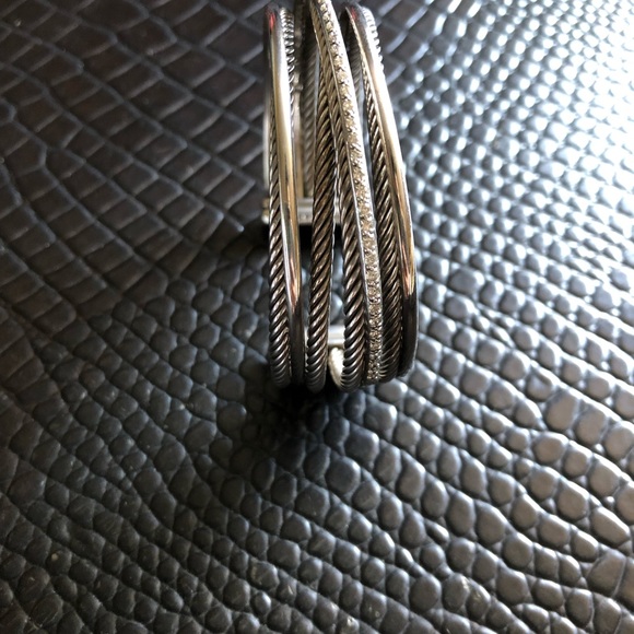 David Yurman crossover 4-row cuff with diamonds - Picture 2 of 7